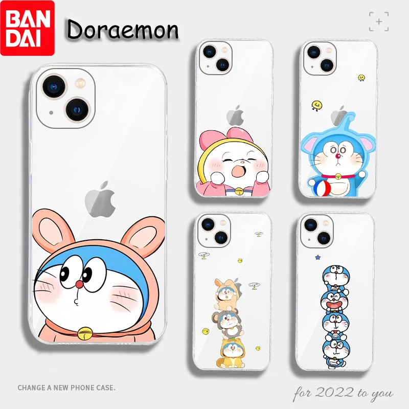 

Милый чехол с Аниме Doraemon для телефона iPhone 13 11 Pro XS Max X XR 7 8 Plus SE2020 12, мультяшный противоударный мягкий силиконовый чехол