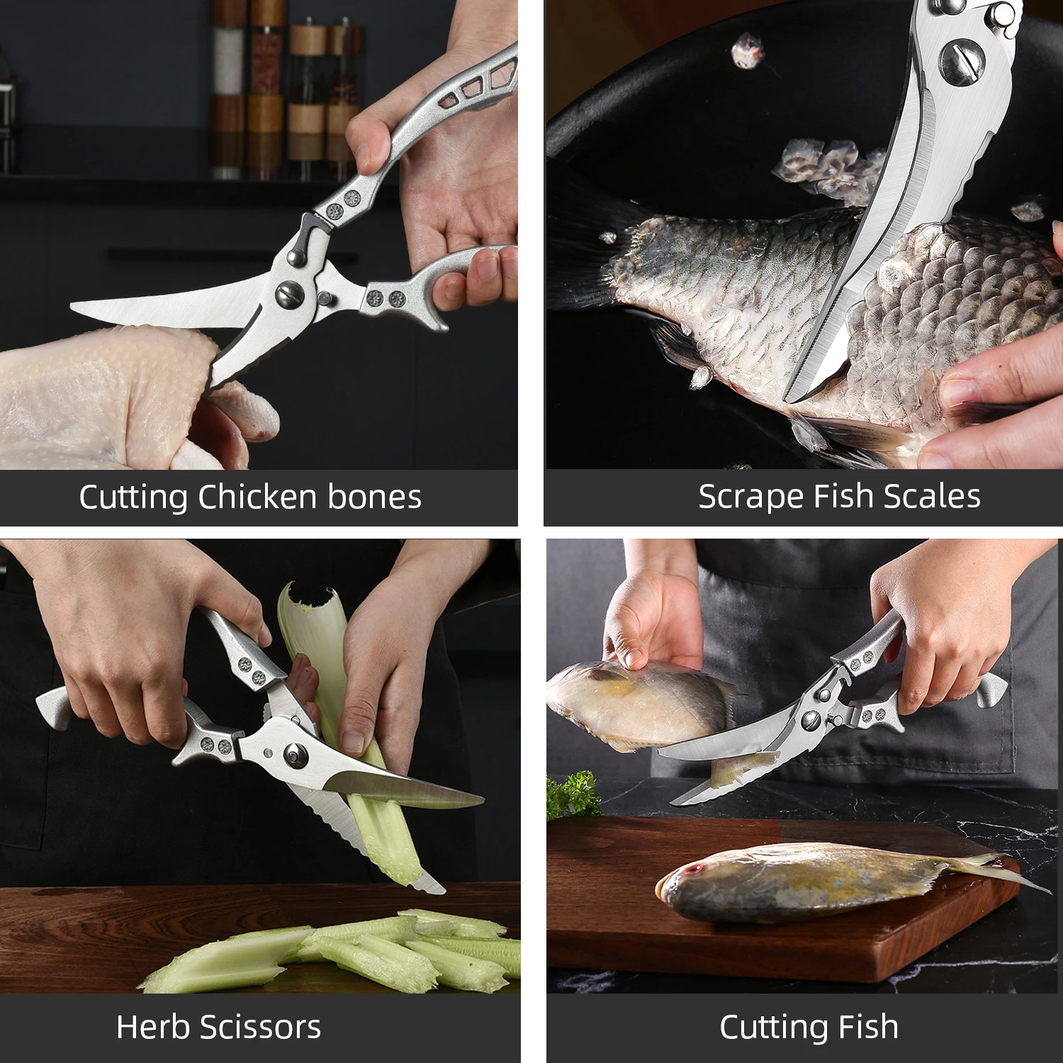 

Kitchen Accessories Scissors Stainless Steal Multi Function Tool For Vegetable Green Onion Meat Barbecue cooking