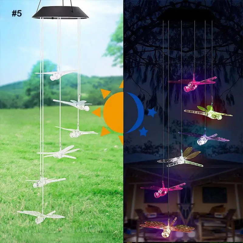

LED Colour Changing Garden Yard Hanging Light Hanging Windbell Light Waterproof Outdoor Use For Courtyard Garden Decoration