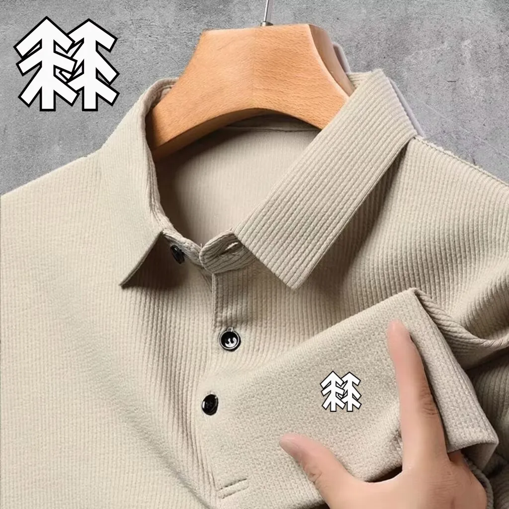 

Golf Embroidery Logo2023 Men's Long Sleeve T-shirt Autumn New Lapel Loose Casual Polo Shirt Men's Brand Sports Clothes