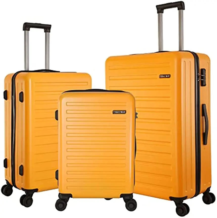 Sets, Lightweight Abs+pc Suitcase Hardshell With Tsa Lock And Spinner Silent Wheels, Orange