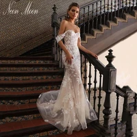 luxury womens wedding dresses 2022 mermaid lace appliques bride dress illusion strapless backless bridal gown vestido de novia