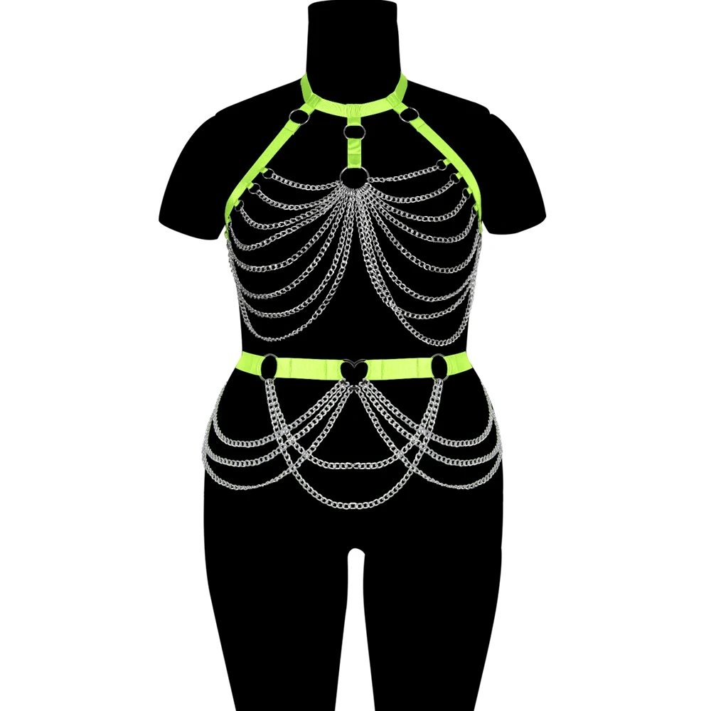 

Sexy Lingerie Garter Belt Set Gothic Bondage Body Stocking Belt Goth Women's Underwear Strap Harajuku Plus Size Punk Harness Bra