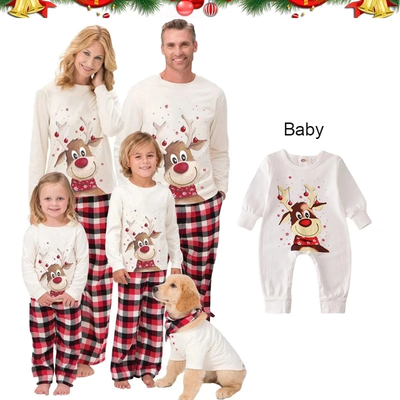 Couple Family Christmas Pajamas 2022 New Year Costume For Children Mother Kids Clothes Matching Outfits Christmas Pajamas Set images - 6