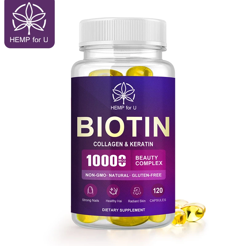 

HFU Biotin Collagen Capsules For Hair Growth Vitamins Supplements Biotin To Stimulate Hair Follicles Nails & Skin & Hair Health