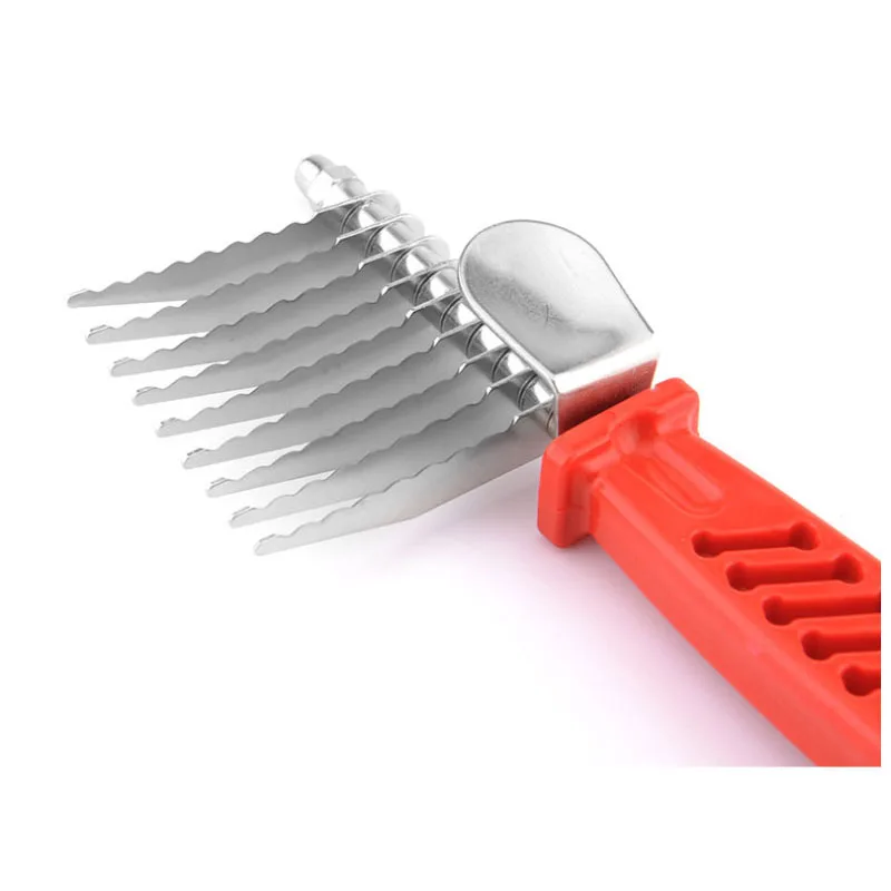 Расческа для собак и кошек для ухода за шерстью, съема смертельных узлов и разматывания заплетенных волос из нержавеющей стали.