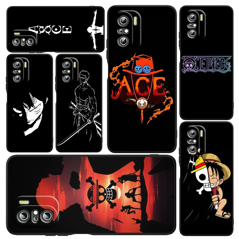 

One Piece Anime Cartoon For Redmi K60 K50 K40 Ultra Gaming 10 Pro 10C 11 A1 12C 11A 9AT 9A 9C 9T 8 7A 5G Black Phone Case