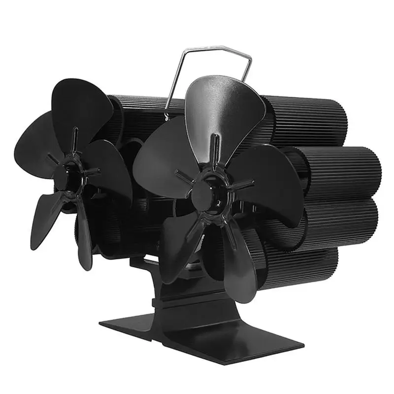 

Wood Stove Fan Heat Powered 10 Blades Log Burner Fan Non Electric Fireplace Accessories Heating Fan With Overheating Protection
