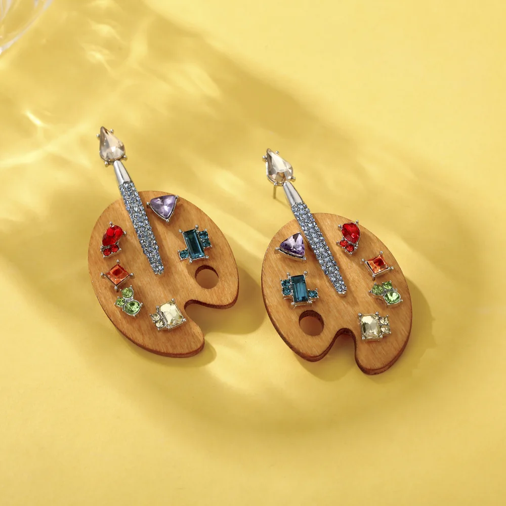 

2022 Trendy Guitar Shape Earrings for Women Zircon Dangle Earrings Wholesale Jewelry Dropshipping Female Bijoux