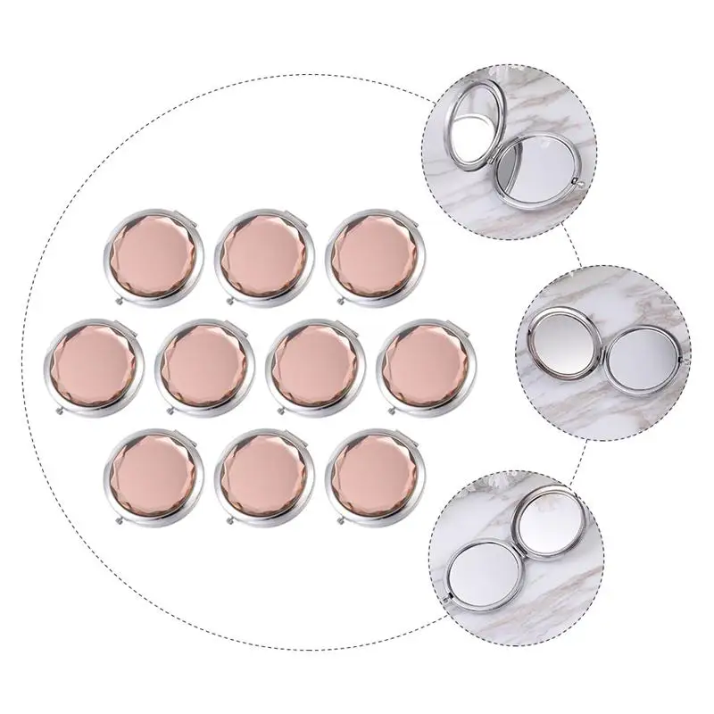Складное компактное зеркало карманного размера 10 шт. двухстороннее для макияжа