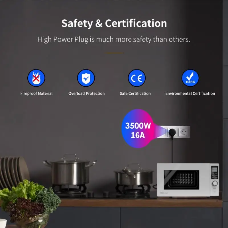 Смарт-розетка Tuya Zigbee 3500/Wi-Fi 16 А 3 0 Вт 30 дней |