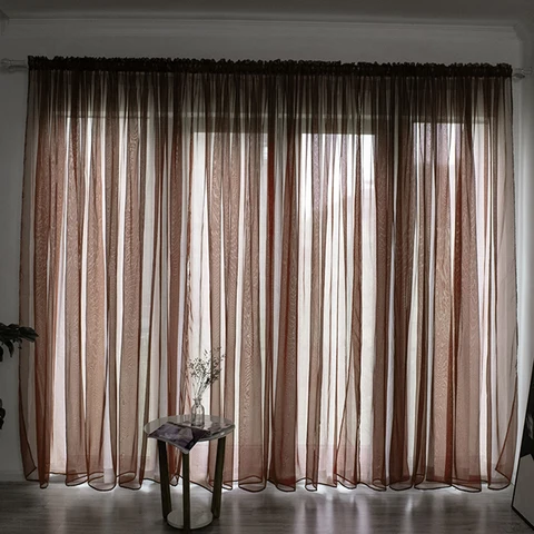 Прозрачные шторы для гостиной, однотонные современные прозрачные тюлевые занавески из вуали, свадебные занавески, украшение для дома