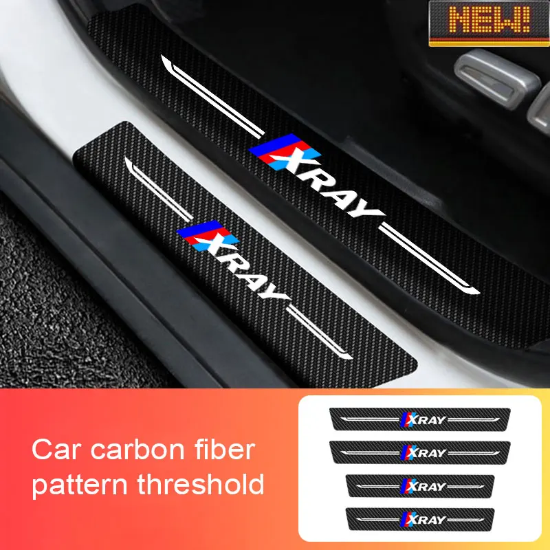 

4x Car Door Threshold ​For LADA XRAY 2007-2020 2021 Resistant Carbon Fiber Sticker Protection Strip Anti Scratch Stickers