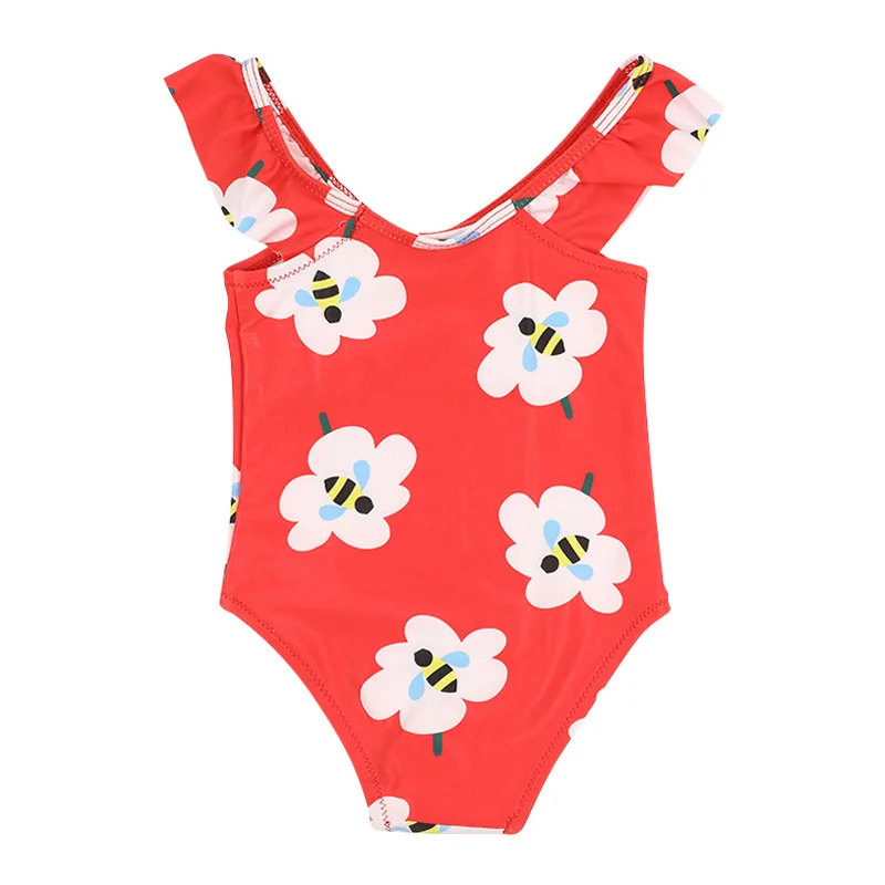 

Детский слитный купальник с коровьим принтом, с оборками