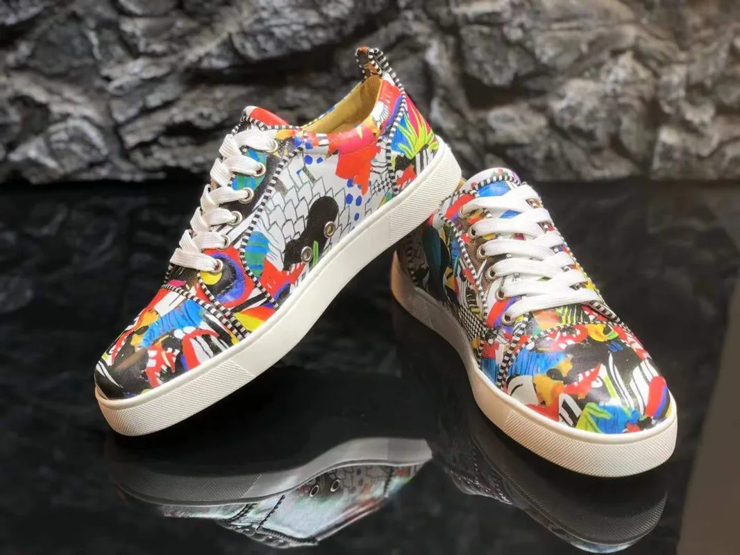 

Men's luxury brand shoes Designer casual Trainers shoes City Platform Party Gift leather Red bottom shoes for men Male sneakers