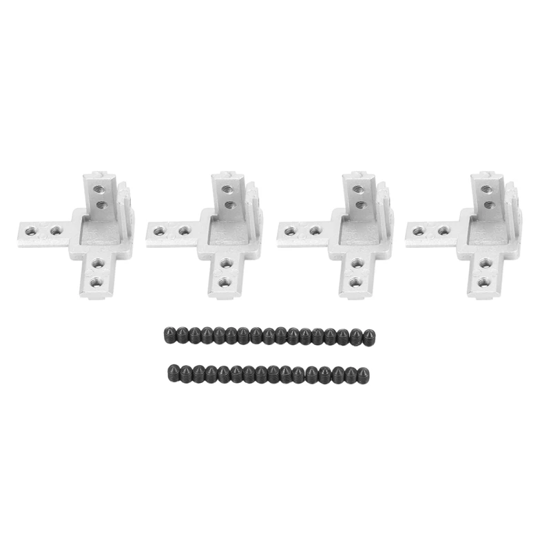 

3-ходовой коннектор углового кронштейна для Т-образного гнезда, алюминиевый экструзионный профиль серии 3030 (комплект из 16, с винтами)