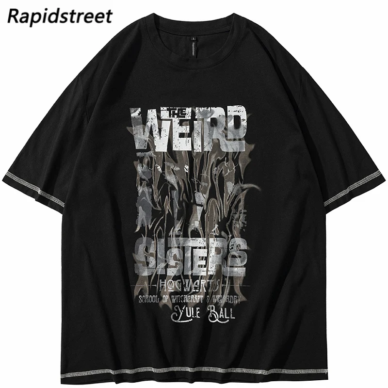 

Футболка в стиле хип-хоп стандартная, футболка в стиле Харадзюку с надписью 2022, мужская летняя футболка с коротким рукавом, хлопковые свобод...