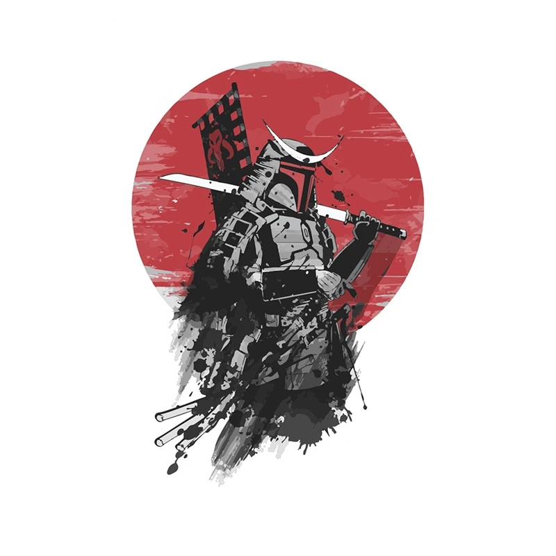 

15cm*13cm Cartoon Personality Car Stickers Decor Motorcycle Decals Samurai Decorative Accessories Creative Sunscreen Waterproof