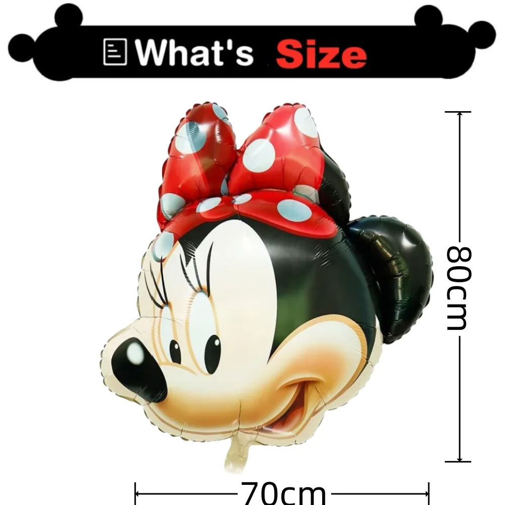 4/6Pcs Giant Mickey Minnie Mouse Head Balloons Cartoon Foil Balloon Baby Shower Birthday Party Decorations Kids Classic Toy Gift
