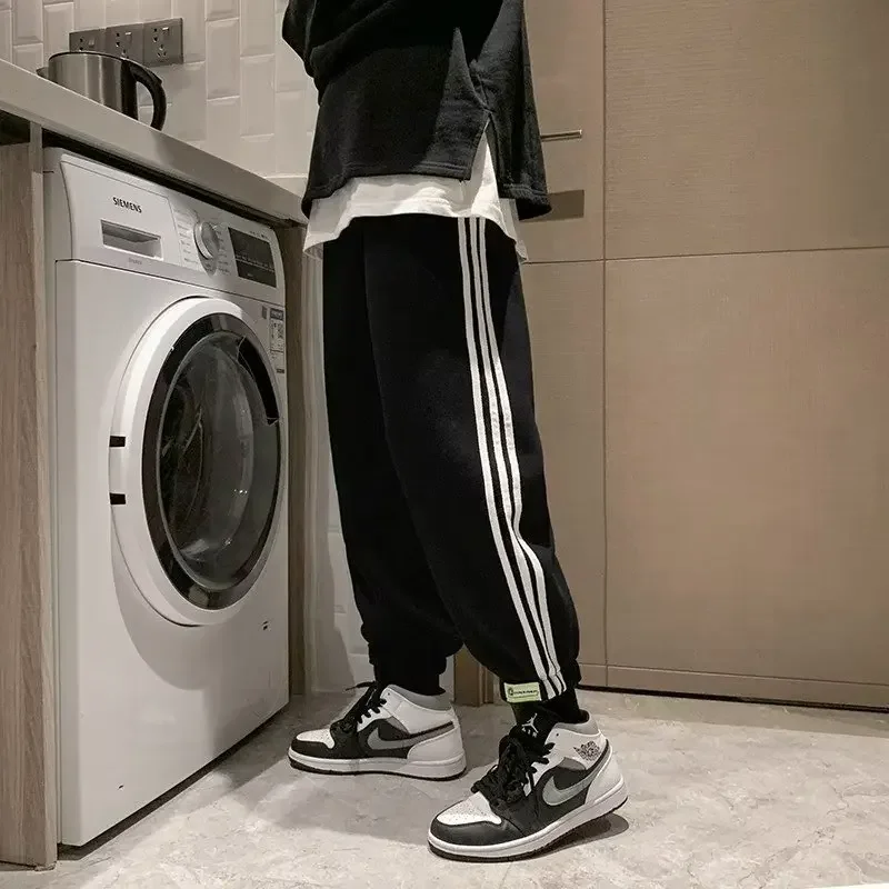 Осень-зима повседневные модные мужские баскетбольные длинные брюки свободного