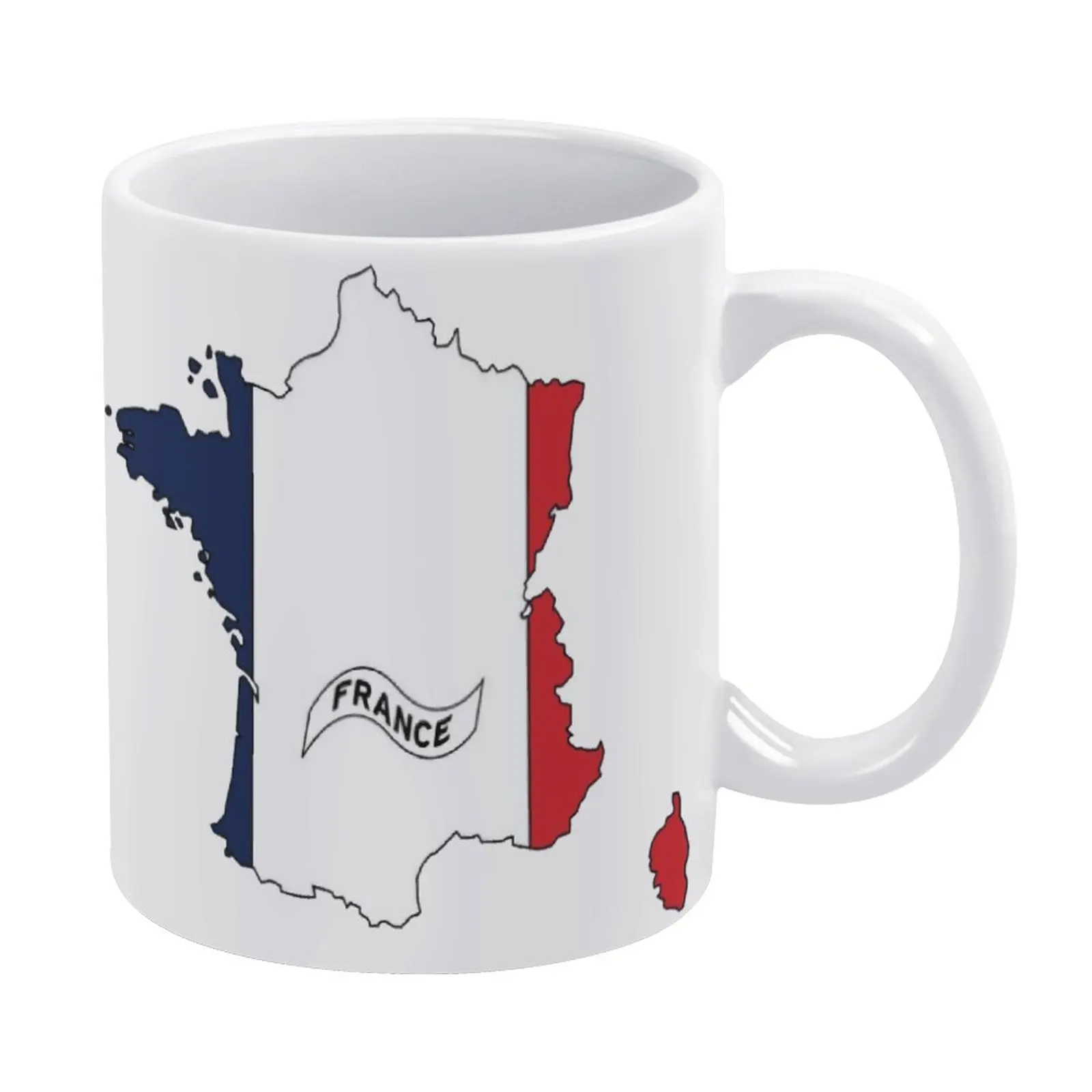 

White Mug République Française France Flag (18) DIY Classic Ceramics Promo Humor Graphic Kettle Multi-function Cups Mug