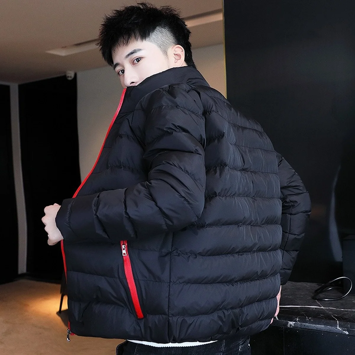 2022 Autumn and Winter Cotton Coat Men's Handsome Short Cotton Coat Korean Version of The Trend of Slim Down Jacket Men's Trendy