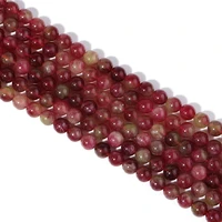 new red tourmaline stone beads for women girl charm round beads gift jewelry making spacer loose beads bracelet necklace