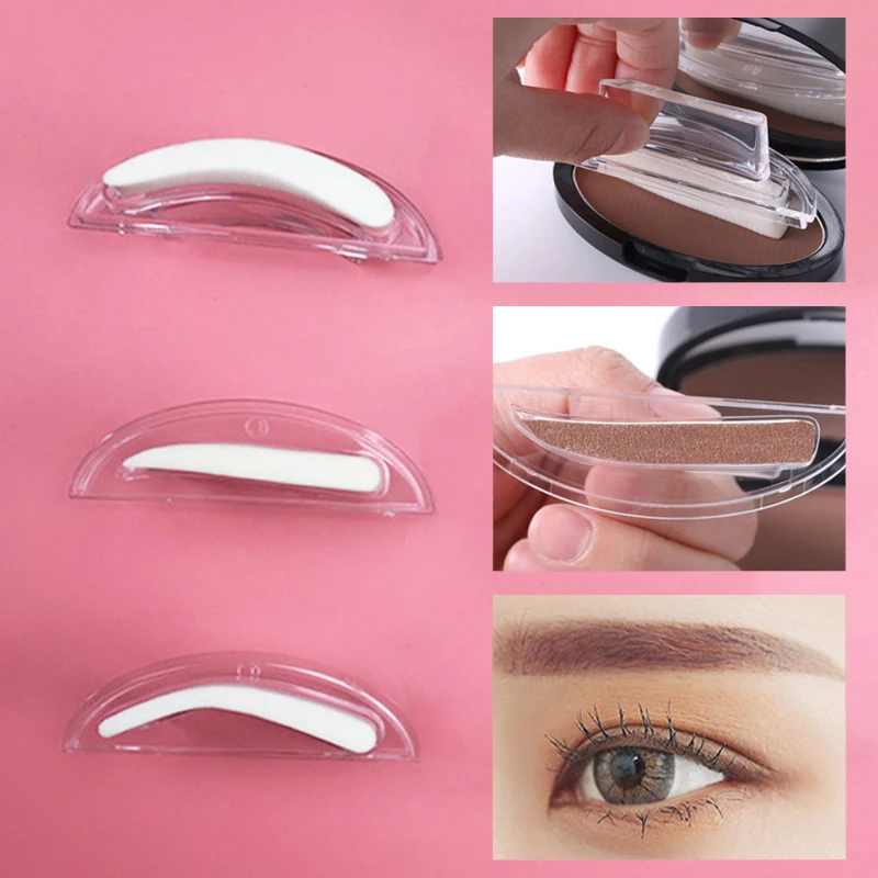 1 пара профессиональный трафарет с губкой для бровей ручкой ленивых быстрый