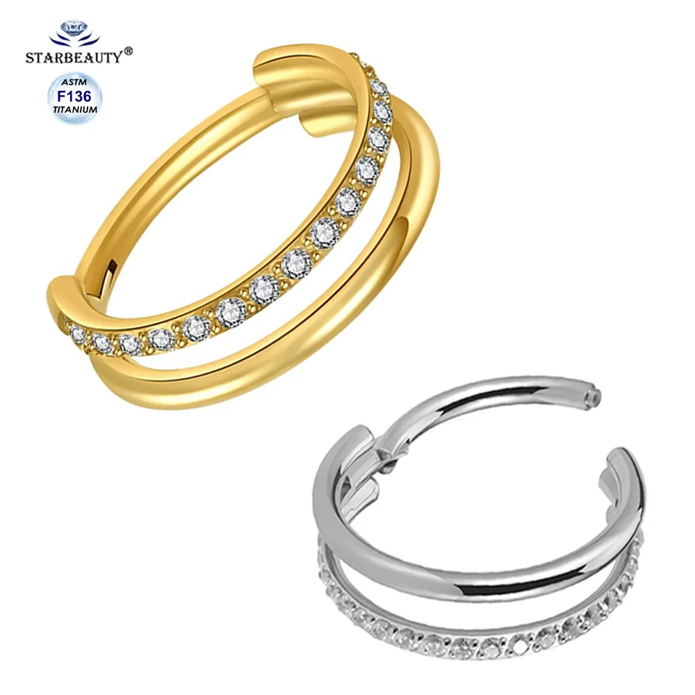 

Титановые Ювелирные изделия для имплантации класса ASTM F136, 16 г, откидные серьги для пирсинга носа с откидной застежкой, серьги для прокола ко...