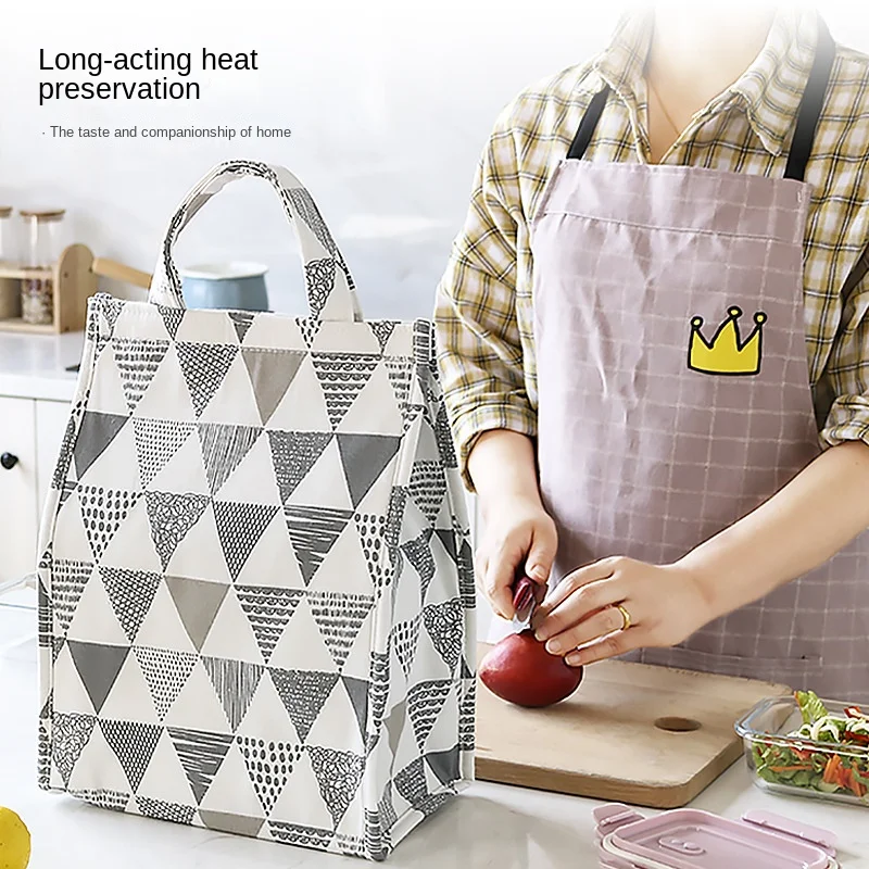 

storage bag[Futurism] Korean Style Thick Insulation Bag Student Portable Belt Meal Lunch Bag Portable Outdoor Aluminum Foil Picn