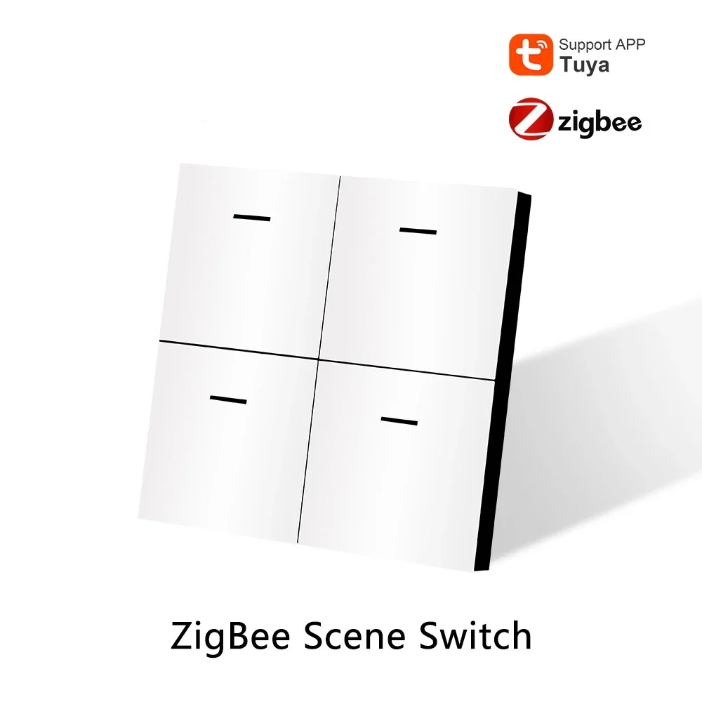 Беспроводной Zig-bee Smart Scene Switch 4 Gang 12 Кнопочный контроллер для приложения Life