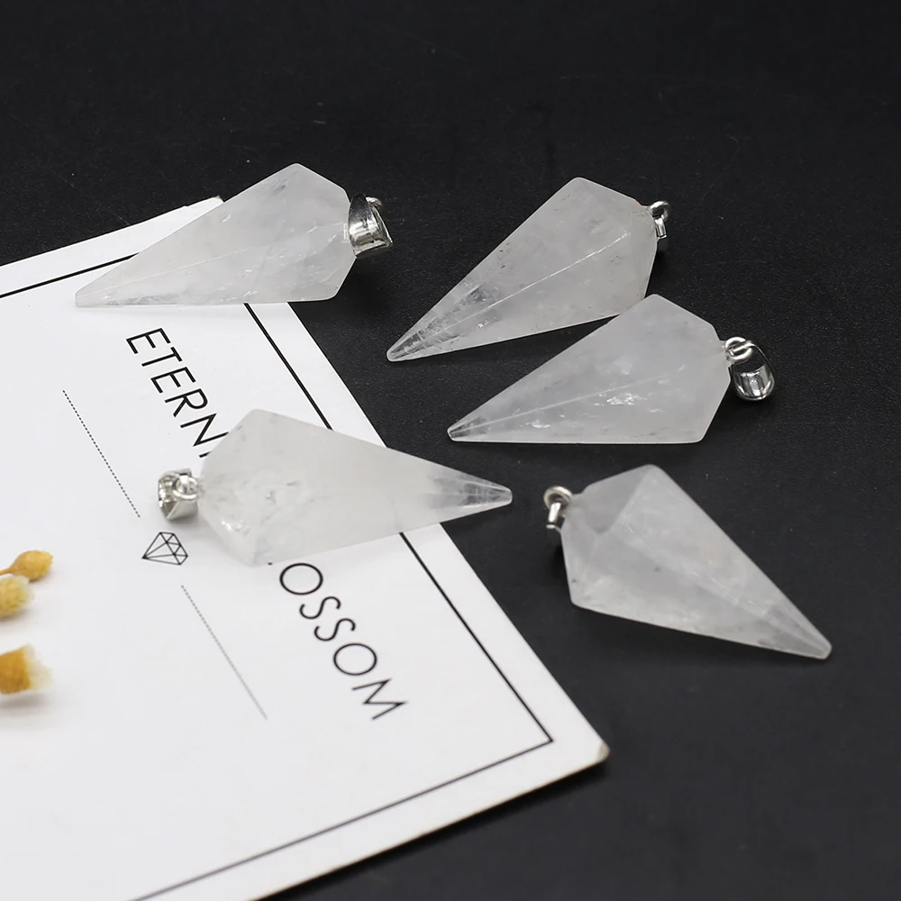 

1pcs Natural Stone Crystal Clear Quartzs Charm Pendant for Women Earrings Necklace Accessories Jewelry Making Size 12x40mm