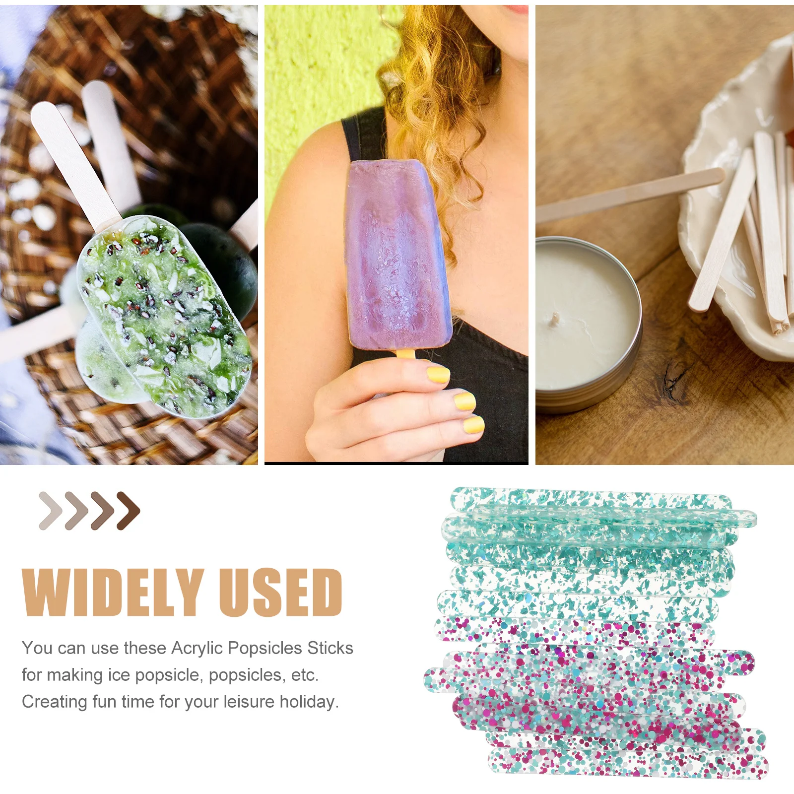 20 шт. акриловые палочки для мороженого цветные креативное изготовление сделай