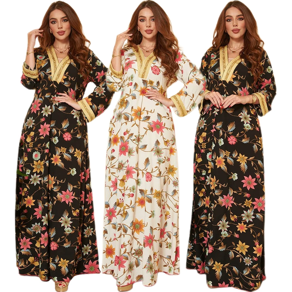 Abayas Ближний Восток Женская Одежда модное мусульманское хиджаб платье 2022 Рамадан ИД джалабия Дубай марокканский кафтан Оман арабский халат