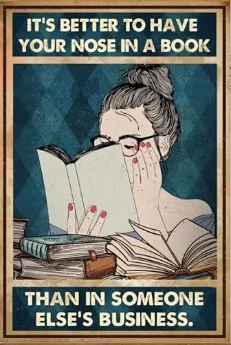 

Aperiy Garden Metal Sign A Book Fits The Nose Better Than Other People is Noses Tin Sign/Poster Metal 8x12inch Sign Tin Metal