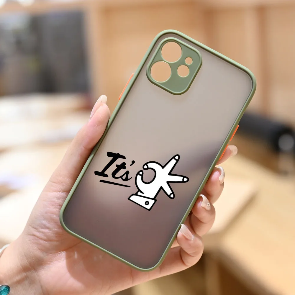 

Funny IT's OK Gesture Pairs Pattern Shockproof Phone Cover Case for Apple iPhone 11 12 13 Pro Max mini X XS XR 6s 7 8 Plus SE2