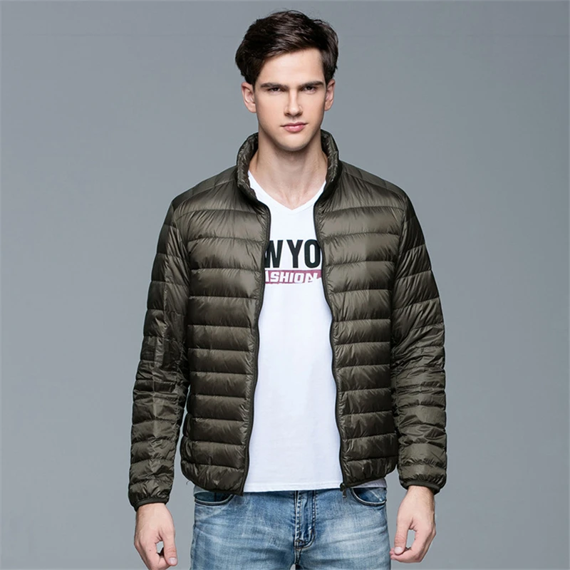 Men's Winter Down Jacket Ultra Light Down Jacket Men Windbreaker Feather Jacket Man Lightweight Portable Warm Coat