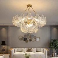 living room bedroom dining room modern luxury crystal chandelier french glass shell chandelier interior lighting