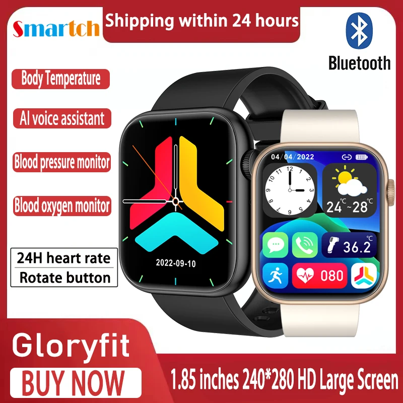 Blue Tooth Call Smart Watch Men Women Music Play Voice Assistant Temperature Heartrate Monitor Smartwatch Fitness SpO2 BP Sleep 1