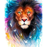 5d diamond painting watercolor paintings of lions and beasts full drill by number kits diy diamond set arts craft decorations