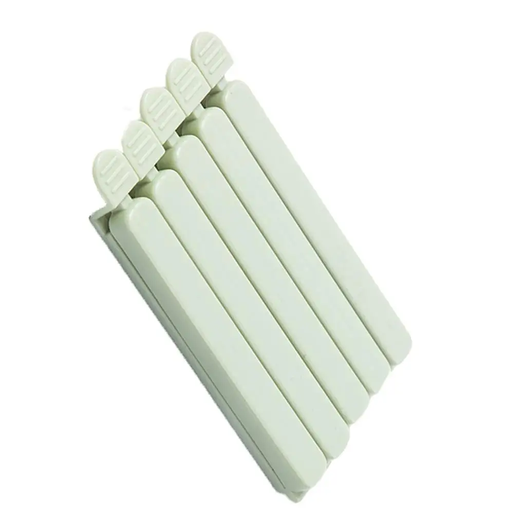 

5pcs Solid Color Slender Food Sealing Clip Snack Moisture-proof Plastic Bag Sealing Clips