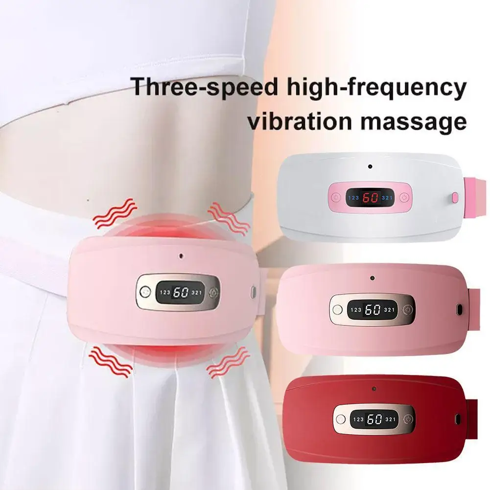 

New Menstrual Heating Pad For Menstrual Cramps Belly Warmer Period Belt Hot Compresses Abdominal Vibration Massager Tool E3L7