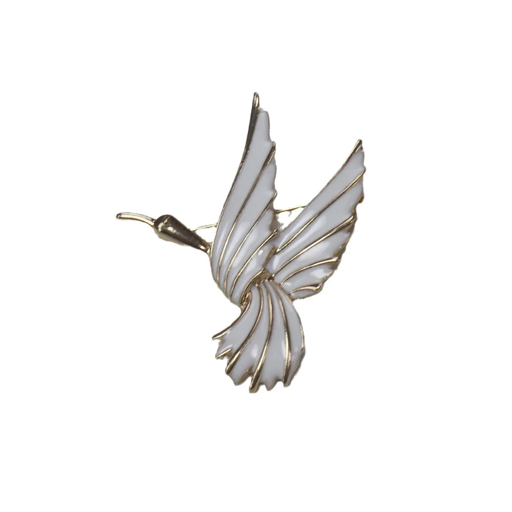 Винтажная брошь в средневековом стиле виде дикой гусины простая эмалированная