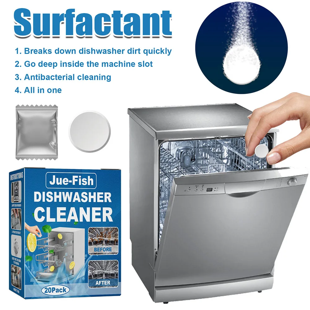 

Kitchen Dishwasher Cleaner Deodorizer Tablets Oil Stain Removal Deep Cleaning Dishwasher Cleaning Descaler Detergent Tablets