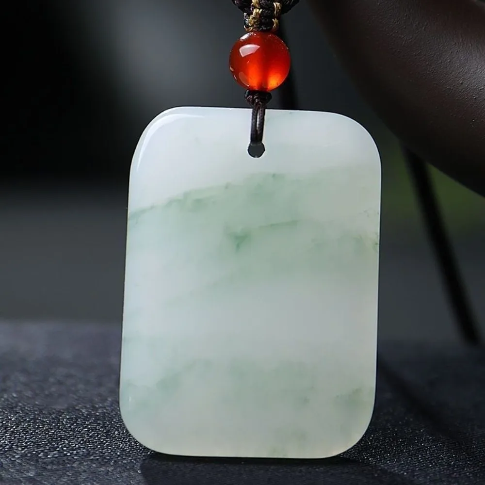 Ожерелье из натурального камня ручной работы кулон с зеленым нефритом для мужчин