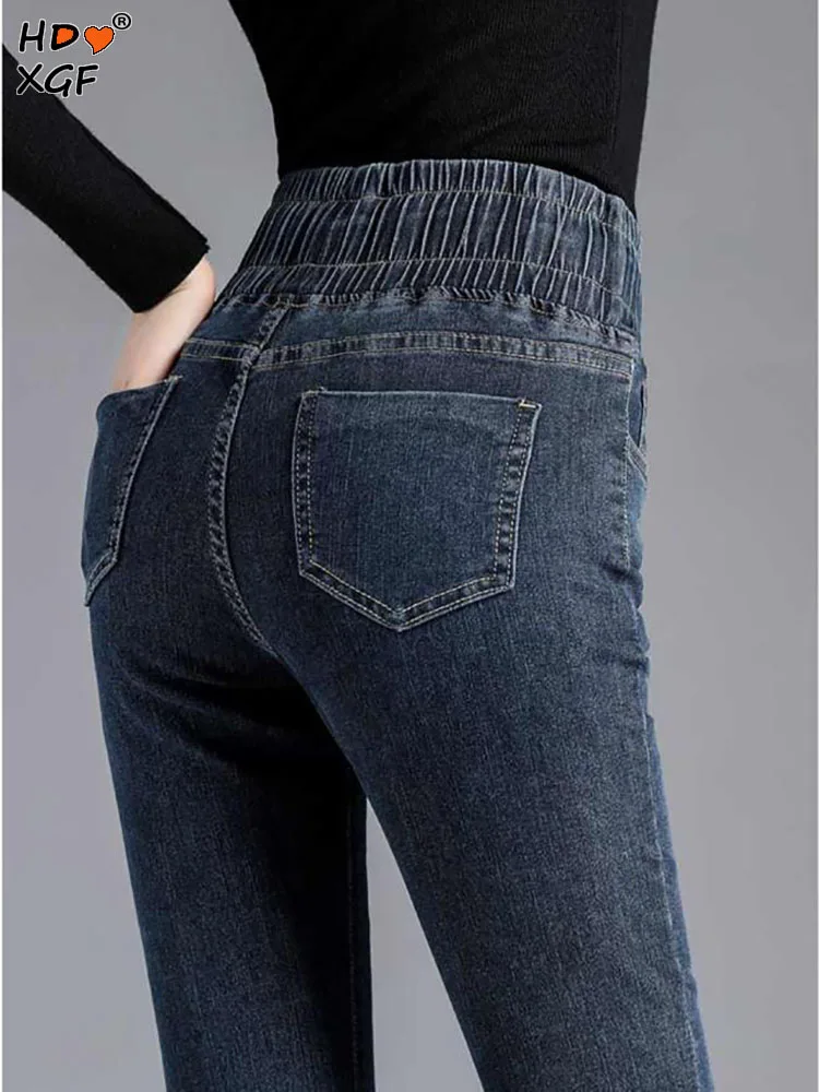 

Джинсы-карандаш женские с завышенной талией, эластичные