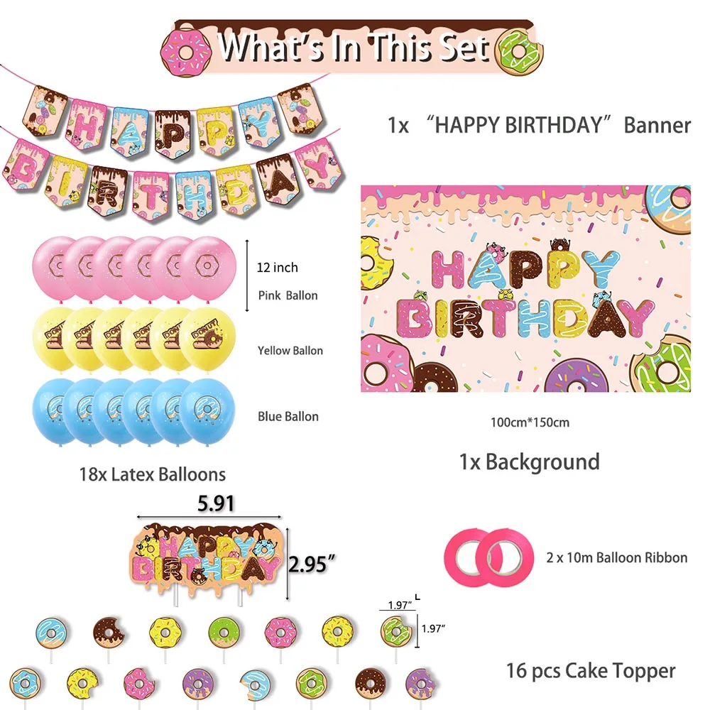 

Поставка для дня рождения, красочный мультяшный Печатный десерт, тематическое украшение для вечеринки, аксессуары для вечеринки SCVD889