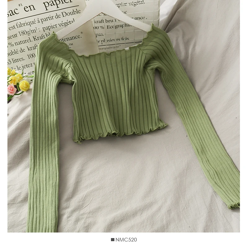 

Женская короткая рубашка с открытыми плечами, повседневная однотонная приталенная универсальная блузка с длинным рукавом, модель WX71, 2023