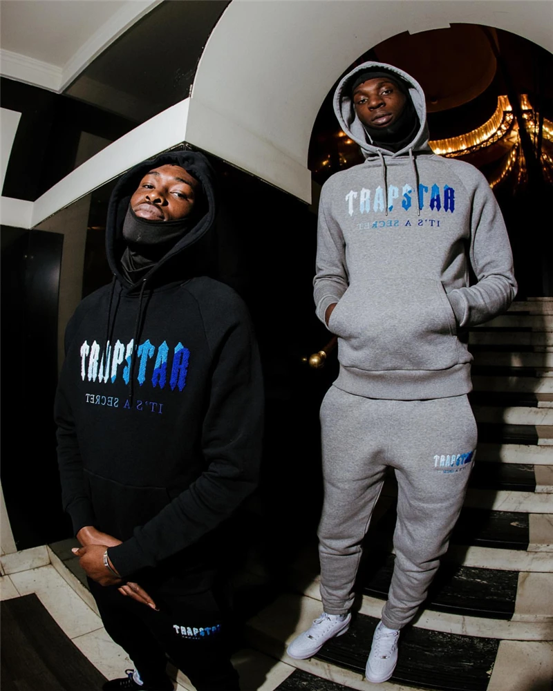 

Trapstar London Tracksuit Men Woman Hoodies Top Quality White Blue Gradient Towel Embroidery Pullovers Fleece Hoody Sweatshirts