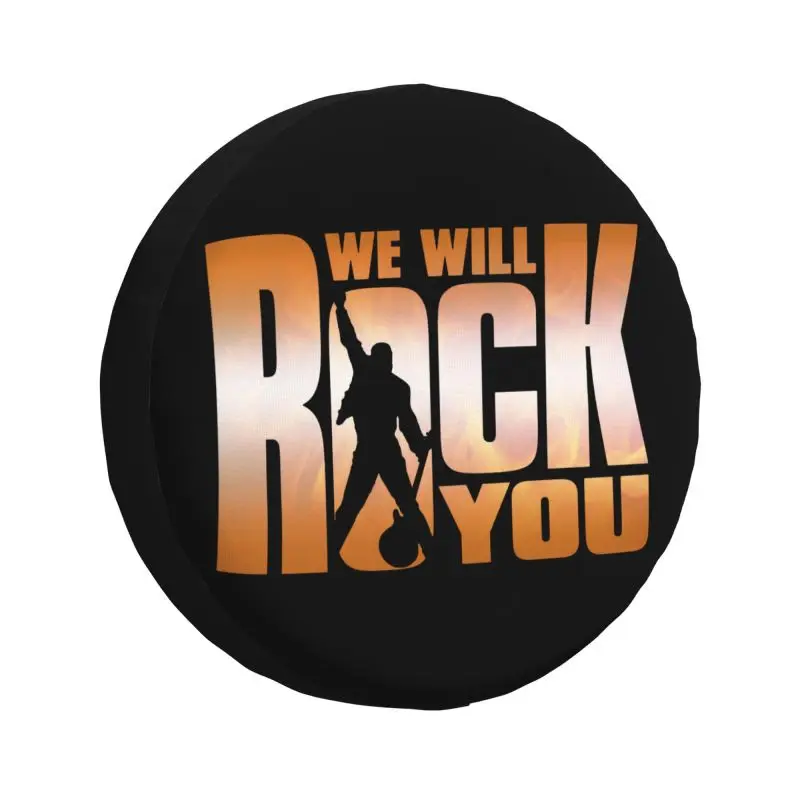 

We Will Rock You Spare Tire Cover for Toyota Land Cruiser Prado Jeep RV SUV 4WD 4x4 Car Heavy Metal Music Wheel Protector Covers